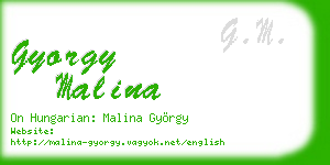 gyorgy malina business card